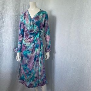 Art Dealer  Silk MIDI  Wrap Dress NEW